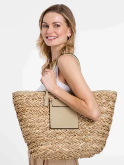 Stylische Loevenich Tasche aus Seegras mit Magnet-Verschluss
