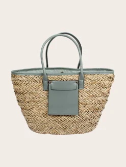 Stylische Loevenich Tasche aus Seegras mit Magnet-Verschluss