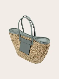 Stylische Loevenich Tasche aus Seegras mit Magnet-Verschluss