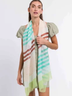 Sustainability Collection - Schal im bunten Streifen-Design