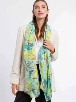Sustainability Collection - Schal mit tropischem Pflanzen-Design aus Viskose
