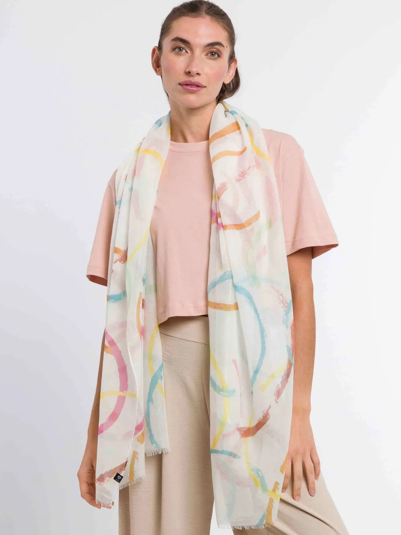 Sustainability Collection - Schal mit bunten Kreisen