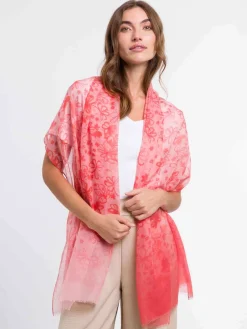 Sustainability Collection - Schal mit Blümchen-Design und Farbverlauf