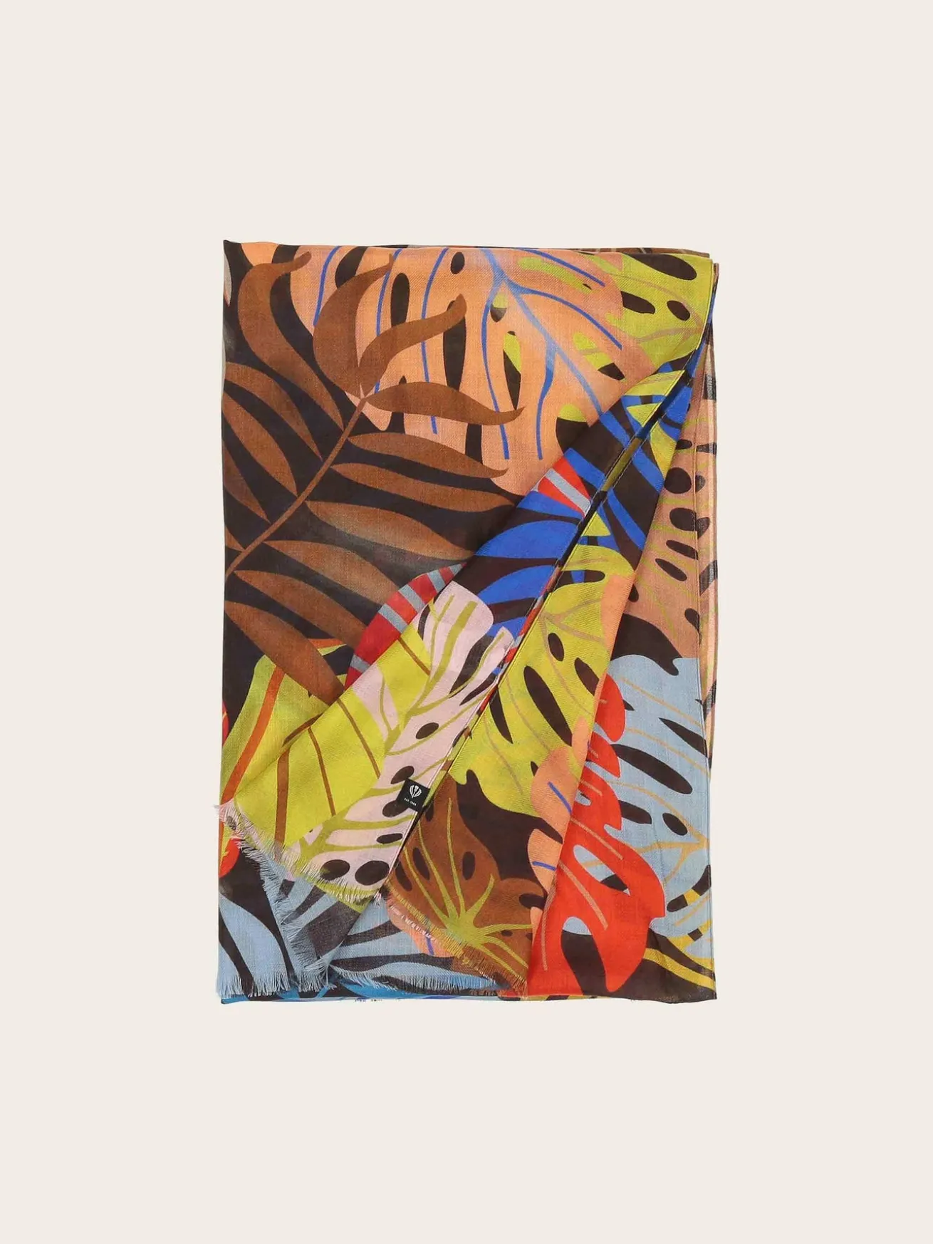 Sustainability Collection - Schal mit buntem Blatt-Design aus Viskose