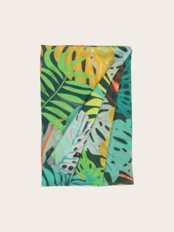 Sustainability Collection - Schal mit buntem Blatt-Design aus Viskose