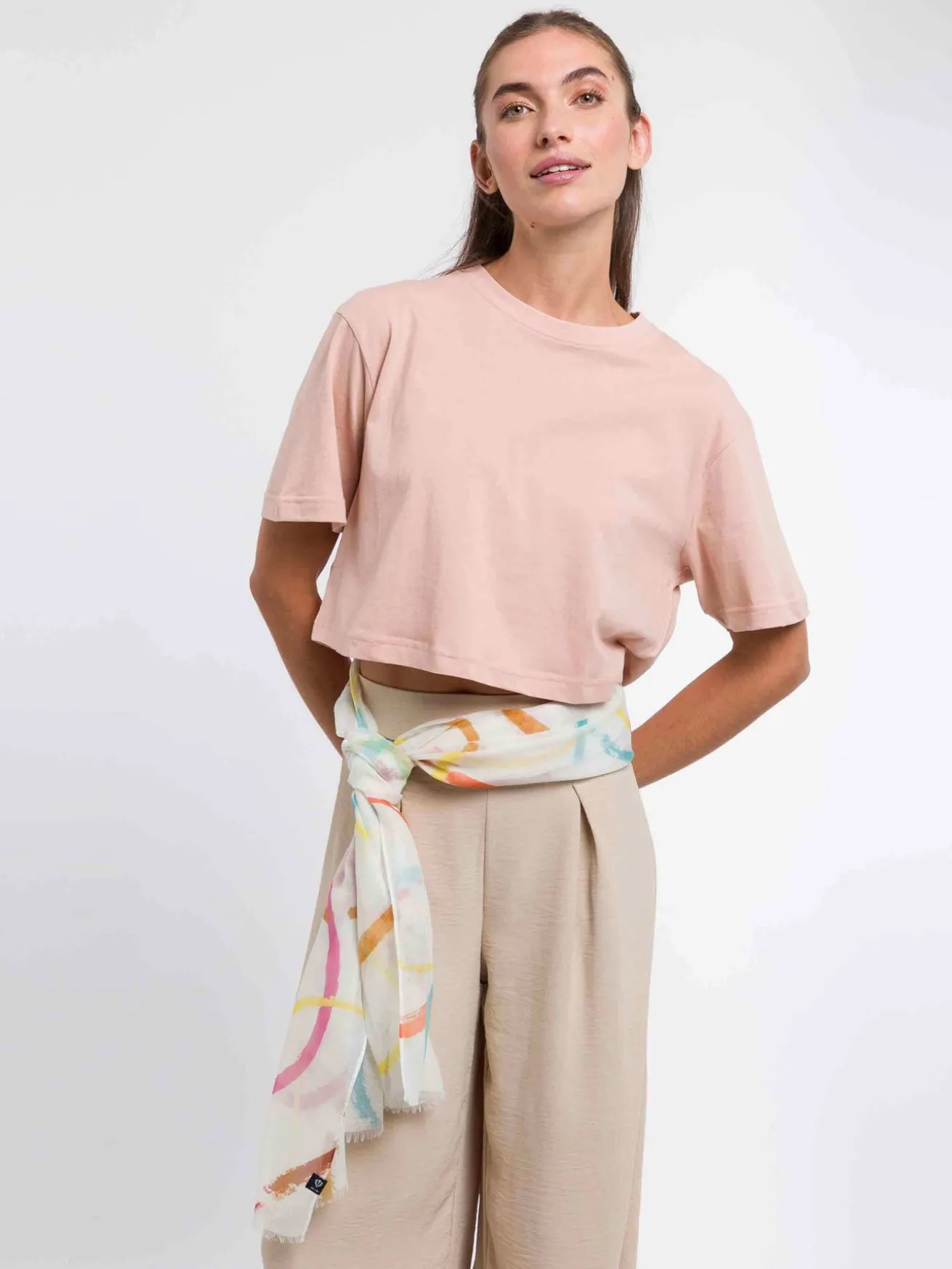 Sustainability Collection - Schal mit bunten Kreisen