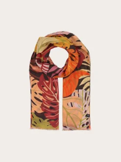 Sustainability Collection - Schal mit buntem Blatt-Design aus Viskose