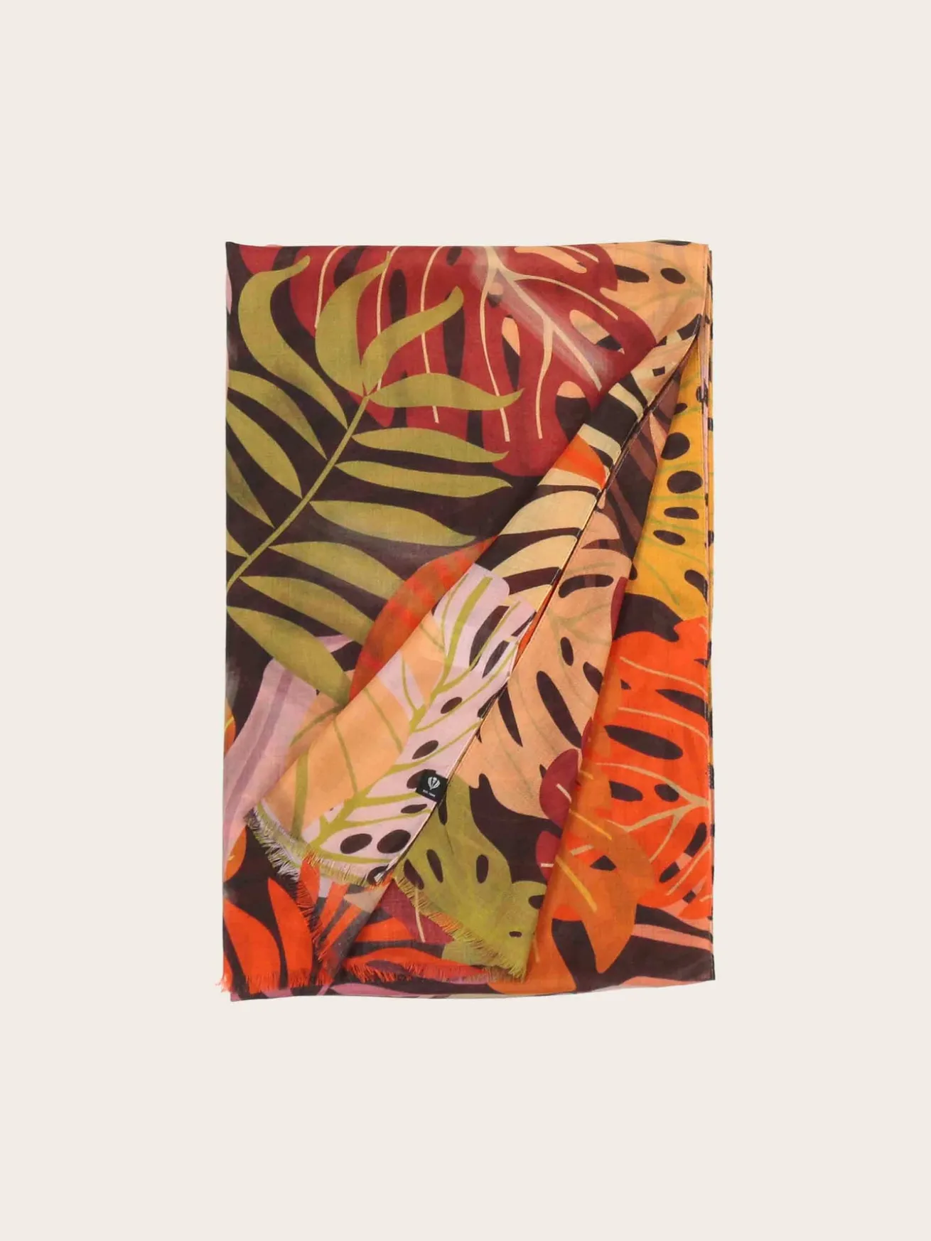 Sustainability Collection - Schal mit buntem Blatt-Design aus Viskose