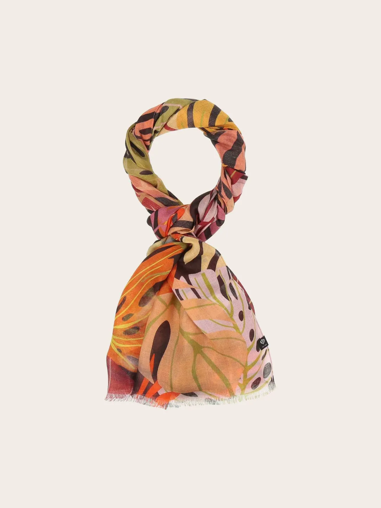 Sustainability Collection - Schal mit buntem Blatt-Design aus Viskose