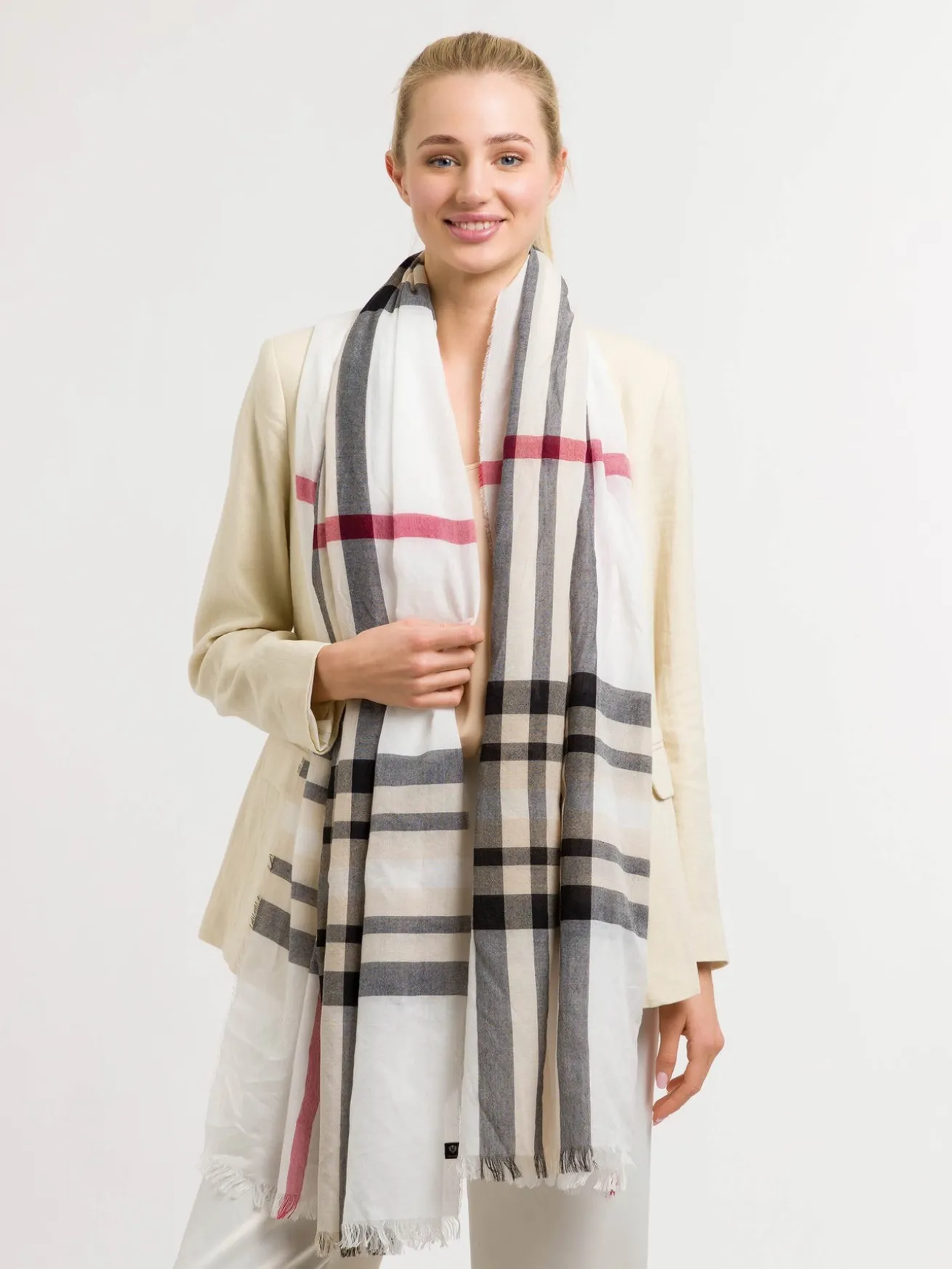 Sustainability Edition - Leichte Stola mit FRAAS Plaid Karo