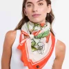 Tuch mit Erdbeer- und Blumen-Design in Seidenmischung