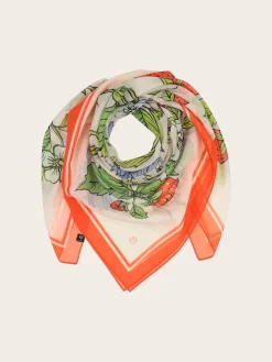 Tuch mit Erdbeer- und Blumen-Design in Seidenmischung