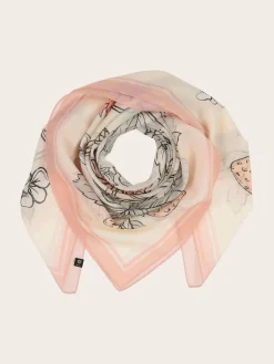 Tuch mit Erdbeer- und Blumen-Design in Seidenmischung