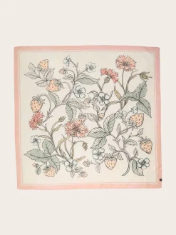 Tuch mit Erdbeer- und Blumen-Design in Seidenmischung