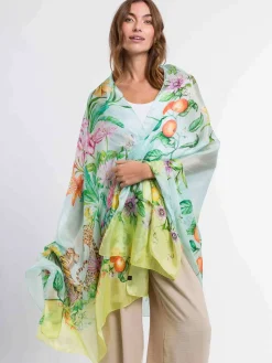 XL Seiden-Stola mit Dschungel Design