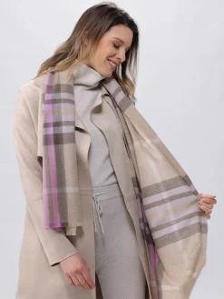 Zarte Stola mit FRAAS Plaid Karo aus reinem Kaschmir