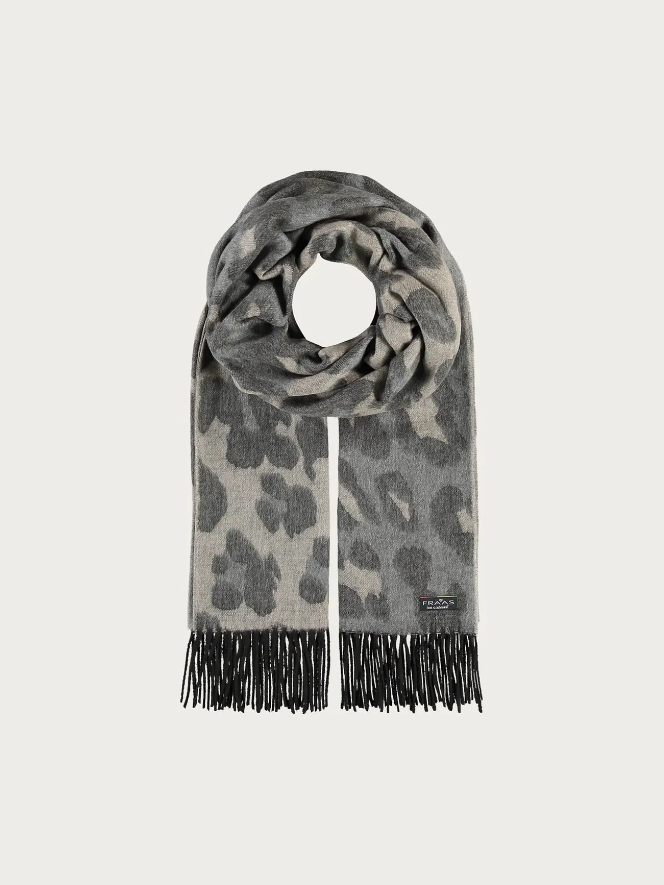 Zweifarbiger Cashmink-Schal mit Leo-Design