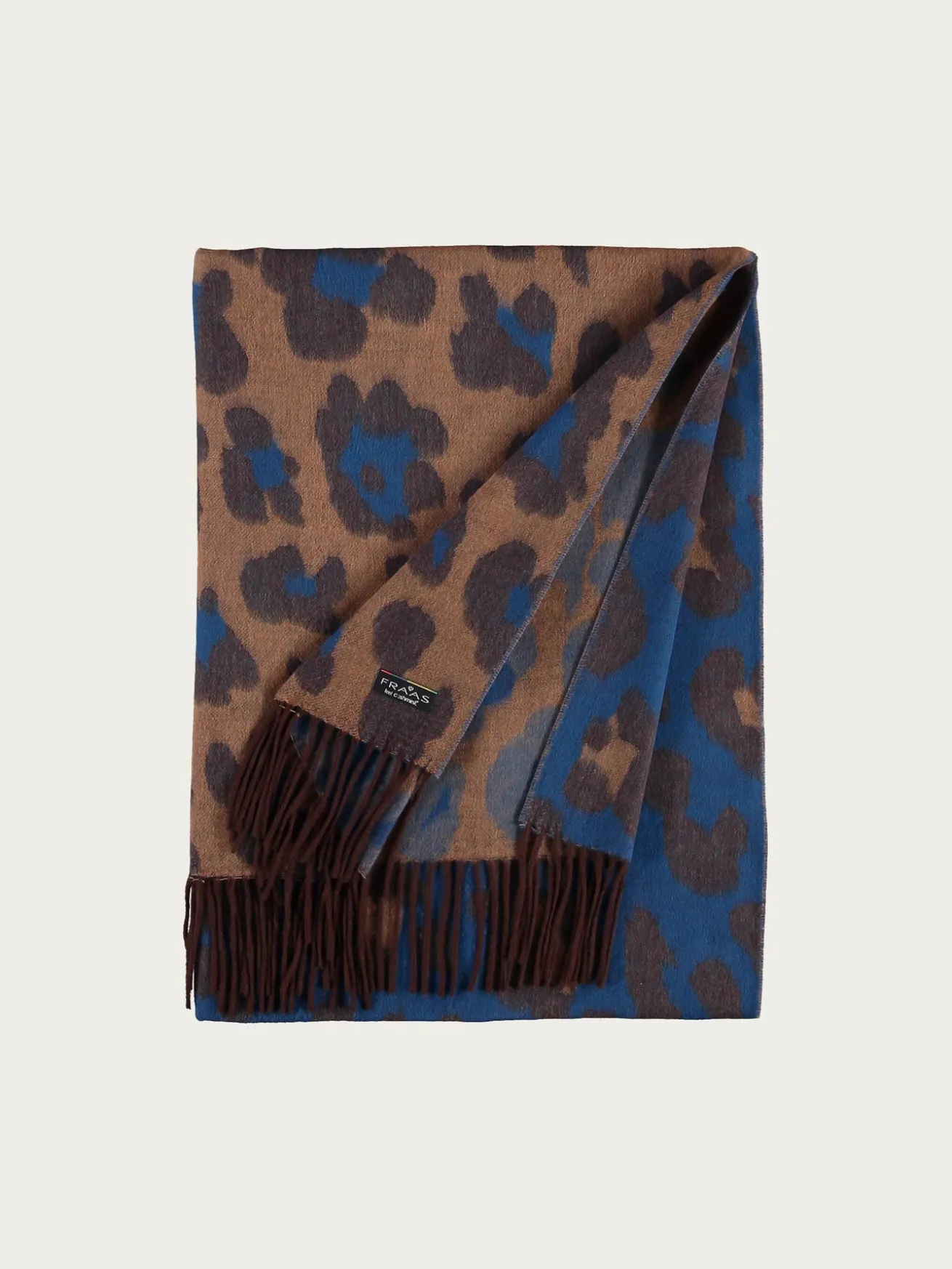 Zweifarbiger Cashmink-Schal mit Leo-Design
