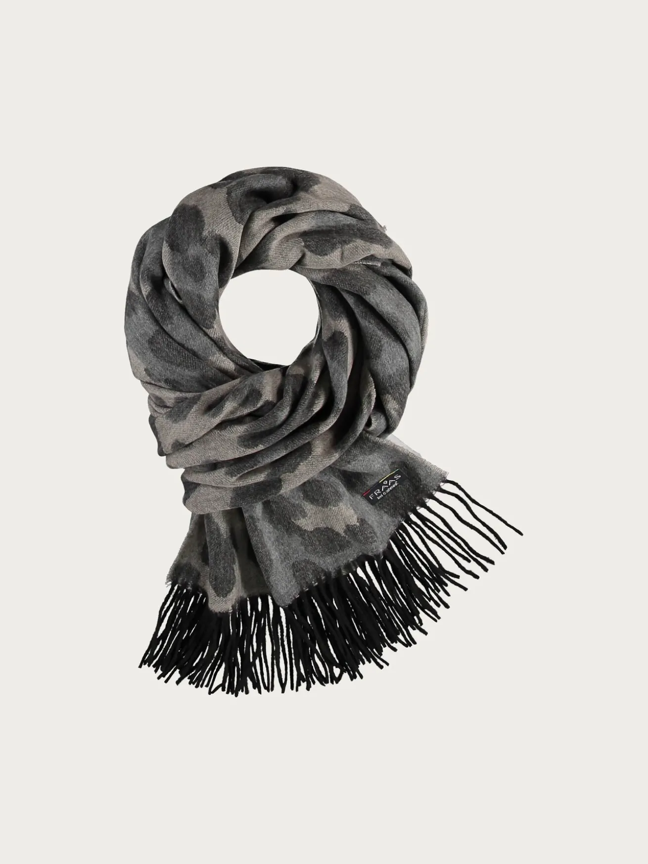 Zweifarbiger Cashmink-Schal mit Leo-Design